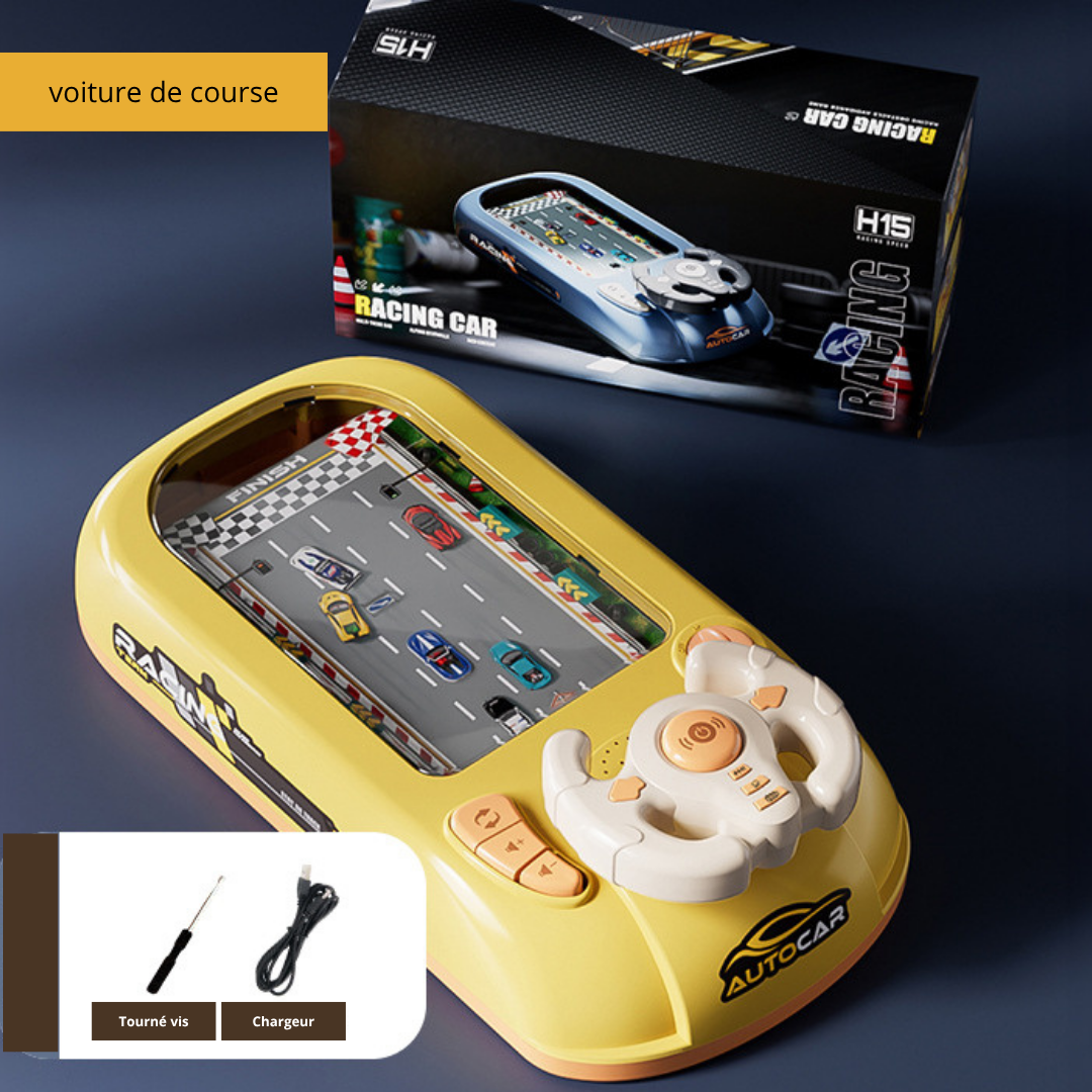 jeu de conduite interactif pour enfants avec volant et simulation de route