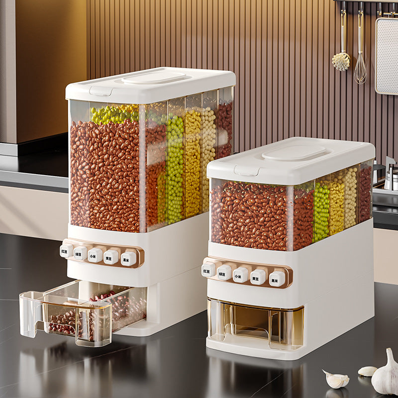 Distributeur et conservateur hermétique des Grains multi-compartiments