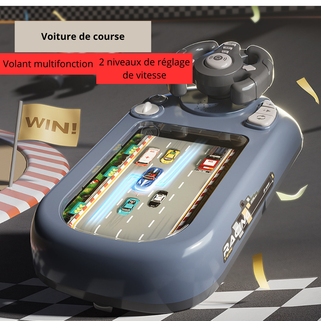 jeu de conduite interactif pour enfants avec volant et simulation de route